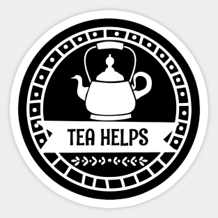 Tea Helps - Retro Vintage Sticker